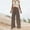 Coffee-01, variant on Cotton Linen Wide Leg Pants for Women Casual Solid Loose Elastic Waist Palazzo Pants with Pockets