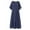 Dark Blue, variant on ZANZEA Women Polka Dot Round Neck Long Dress Kaftan Maxi Dress Sundress