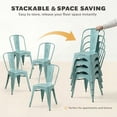 thumbnail image 5 of VINEEGO Metal Dining Chair Indoor-Outdoor Use Stackable Classic Trattoria Chair Fashion Dining Metal Side Chairs for Bistro Cafe Restaurant Set of 4 (Distressed Blue), 5 of 6