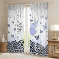 thumbnail image 2 of jejeloiu Cute Kawaii Butterflies Curtains Pack of 2 (42x84 Each),Cartoon Leopard Print Curtains Blackout,White Black Bedroom Curtains For Teens,Super Cozy Room Decor, 2 of 6