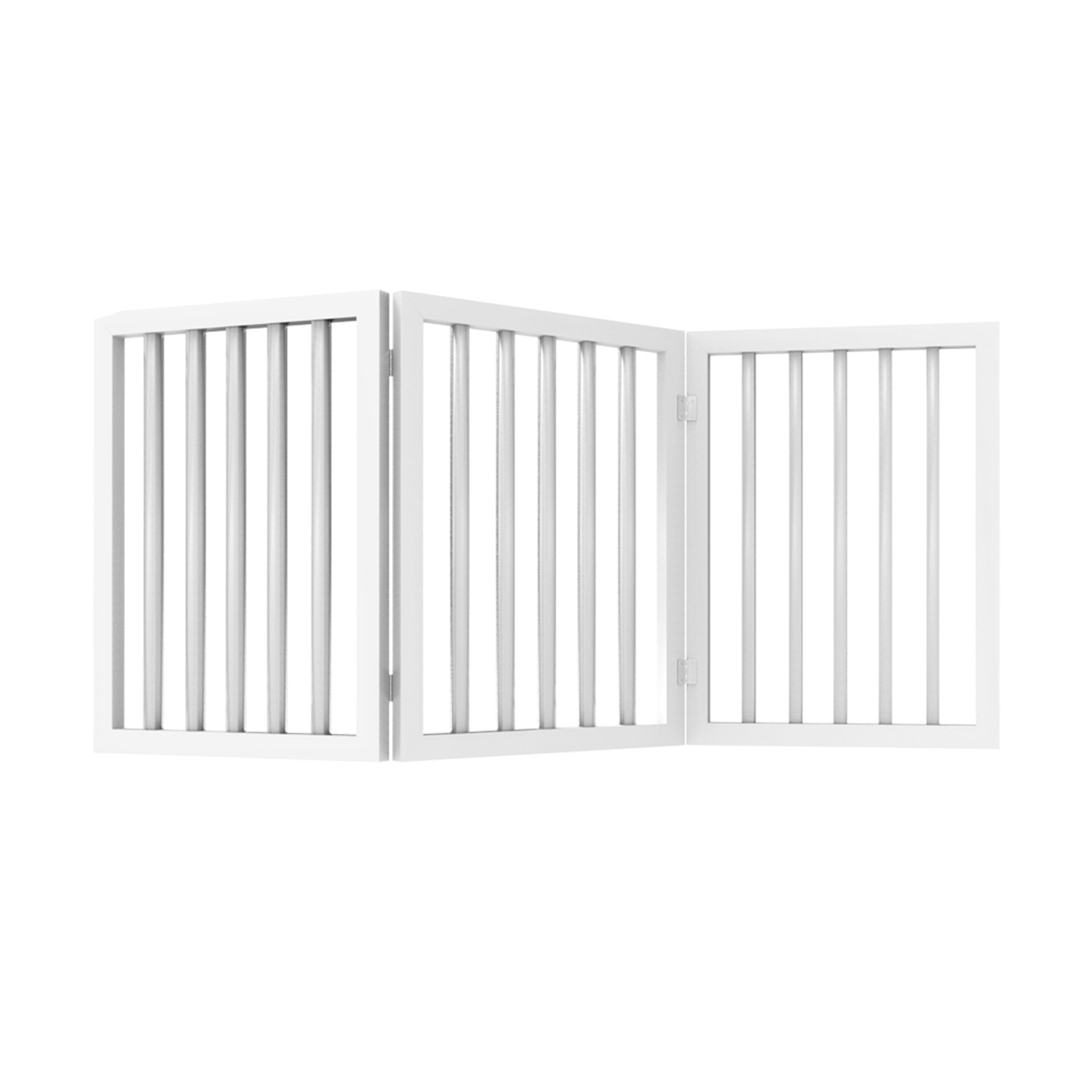 PETMAKER 3-Panel Indoor Foldable Pet Gate for Stairs or Doorways (White)