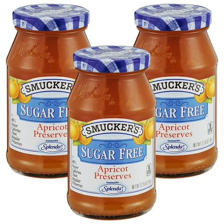 (3 Pack) Smucker's Sugar Free Apricot Preserves, 12.75
