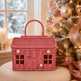 thumbnail image 3 of Vintage Woven House Basket with Door, Decorative Handwoven Storage Basket with Handle & Rustic Design, Multi-Purpose for Holiday Decor Home Storage Gift Organization（Pink）, 3 of 8