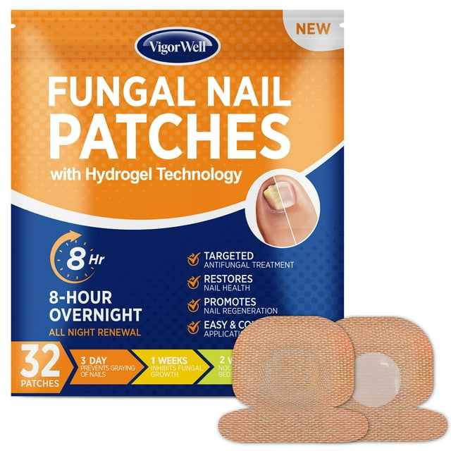 Tratamiento para hongos en las uñas de los pies VigorWell Extra Strength, 32 parches