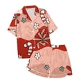 thumbnail image 4 of CAIVO Pajama Sets Children Christmas Print Lapel Short Sleeve Button Down Shirt With Shorts 2 Piece Pjs, 4 of 4