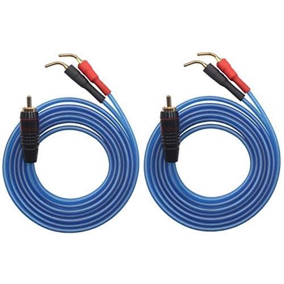 KK Cable V1-W2 18 Gauge OFC Speaker Wire Pair with RCA Male (White & Red) to 2 Pair Pin (4Pin) Plugs, V1-W2 (3M(9.8ft))