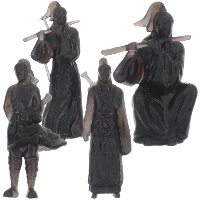 4 figuras chinas antiguas en miniatura, estatuas, artesanías, micropaisajes, figuritas, decoración de oficina