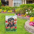 thumbnail image 5 of Welcome Spring Summer Rottweiler Dog Decorative Garden Flag, Puppy Red Poppy Flower Floral Yard Outside Home Decorations, Butterfly Seasonal Burlap Outdoor Small Decor Double Sided 12 x 18, 5 of 6