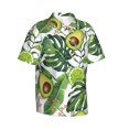 thumbnail image 2 of Balery Watercolor Green Tropical Print Men's Hawaiian Shirts Short Sleeve Beach Shirt Relaxed Fit Vacation Button Down Shirts-Medium, 2 of 9