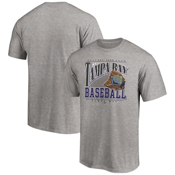 Men's Heather Gray Tampa Bay Rays Cooperstown Collection Winning Time T-Shirt