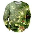 thumbnail image 5 of Long Sleeve Shirts for Men Mens Christmas Plus Size Hoodless Pullovers Fashion Sweatshirts Holiday Logo Print Clothing Tops Hop Oversized Sweatshirts Striped Tape Sweatshirt Apparel T Bohemia Green M, 5 of 5
