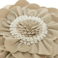 thumbnail image 6 of JWH 3D Round Handmade Decorative Peony Flower Throw Pillows 14inch Camel, 6 of 7