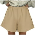 thumbnail image 1 of Mefallenssiah Women'S Solid Color Casual Drawstring Sports Shorts with Pocket, 1 of 7