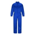 thumbnail image 2 of Work Jumpsuit for Men, 65% Polyester 35% Cotton Blend, Elastic Waist, Multiple Pockets, Front Zipper Closure, Stand-Up Collar, Long Sleeve Long Pant, 2 of 8