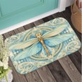 thumbnail image 2 of Blue Cartoon Dragonfly Plush Flannel Bath Rug 16x24 Inches, Quick Dry Absorbent Non Slip Mat for Bathroom Sink Tub, 2 of 8