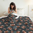 thumbnail image 3 of Football Dot Darkblue Pattern Soft Sherpa Fleece Throw Blanket, Warm Cozy Plush Blanket for Sofa Bed Couch, All Season, 60"x80", 3 of 5
