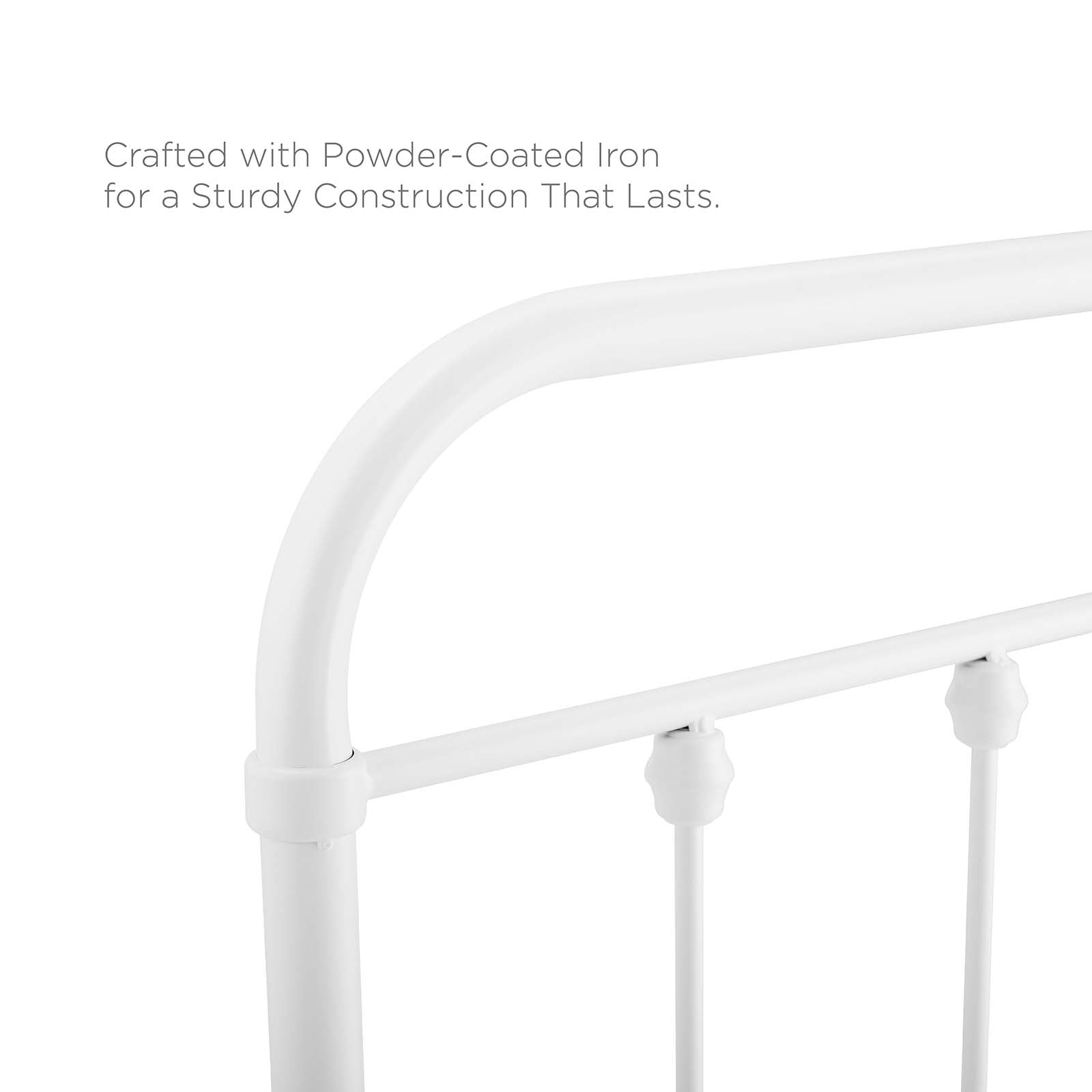 Modway Sage Full Modern Powder Coated Iron Headboard in White Finish