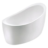 Aqua Eden Acrylic Freestanding Tub with Seat & Drain, Glossy White