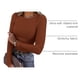 thumbnail image 4 of Camiseta PRETTYGARDEN 2025 de punto acanalado de manga larga en color caramelo, talla L, 4 of 9