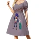 thumbnail image 2 of Vestido Paisley Game Day Go Tigers Purple Sparkle 2 Vestido de manga corta Vestidos casuales Vestido de mujer, 2 of 8