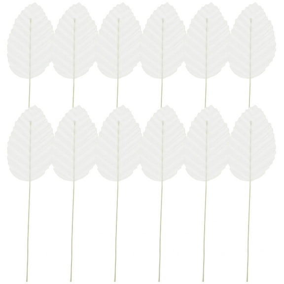 DECOMELODY Artificial Leaf Vine White 200Pcs 4.1X1.3in Polyester Home Decoration