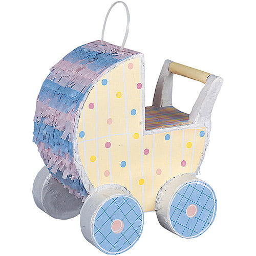 Small Baby Carriage Pinata for Baby Shower Party 11.5 x 12.25 x 5 Inches