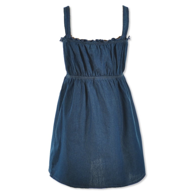 Pink Velvet Girls Chambray Tank Dress medium wash 7 8 Big Girls