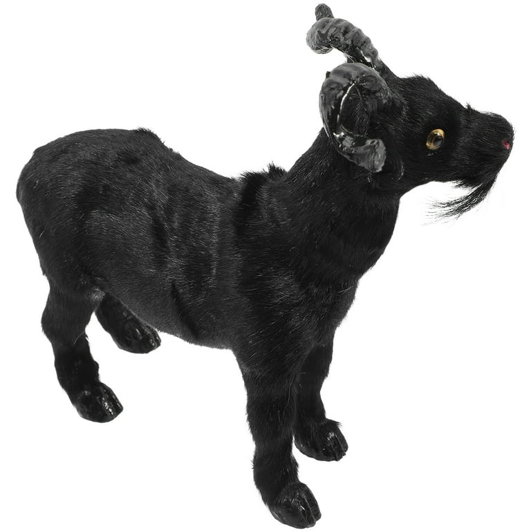 Black Goat Model Plush Black Goat Animal Garden Simulation Goat Animal Ornament