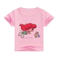 thumbnail image 3 of Ropa de verano unisex para niños, camiseta de princesa con bonitos dibujos animados para niño y niña, estética divertida, cuello redondo, manga corta blanca, 3 of 5