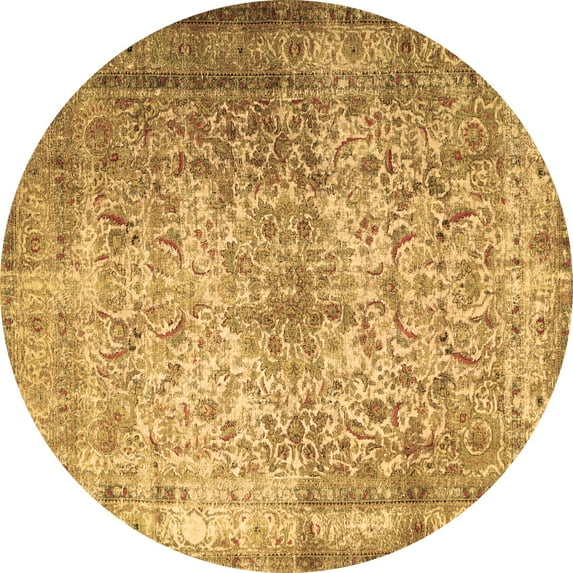 Ahgly Company Indoor Round Persian Brown Traditional Area Rugs, 5' Round