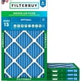 thumbnail image 1 of Filterbuy 20x34x1 MERV 13 (MPR 1900) Health Defense, Pleated HVAC AC Furnace Air Filters (4-Pack), 1 of 8