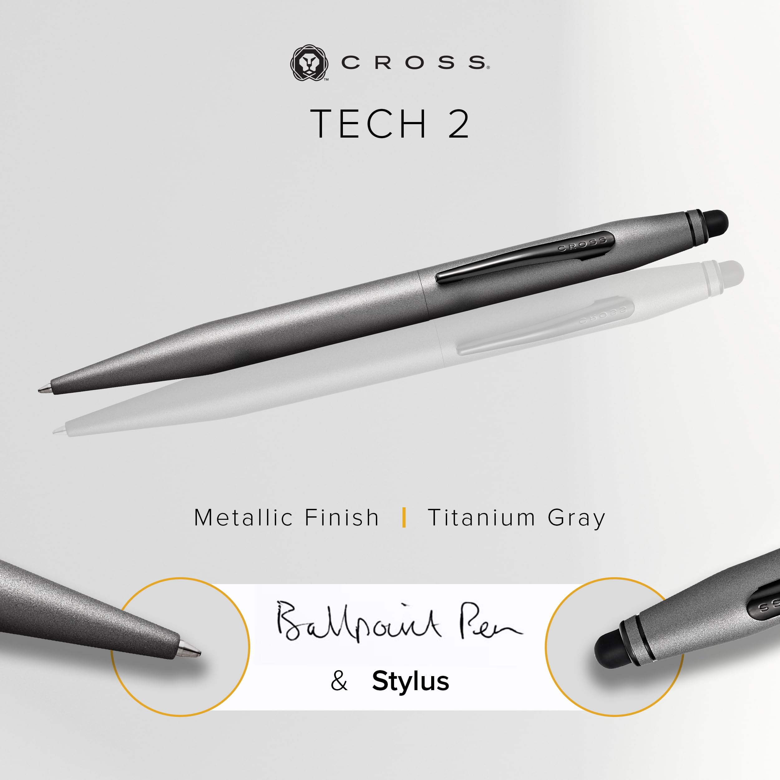 Cross Tech2™ Titanium Gray Dual-Function Ballpoint Pen with Stylus