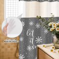 thumbnail image 2 of No Hook Shower Curtain with Built-in Rings - Gray White Christmas Snowman Washable Waterproof Fabric Bathroom Curtains for Hotel,Rentals, Stall 36 X 72 Inch , Let It Snowflake Winter, 2 of 9