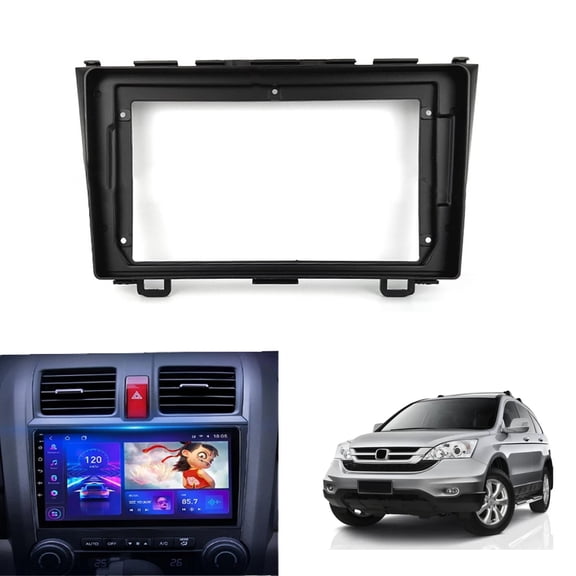 For Honda CRV 2008-2011 9 inch Car Stereo Radio Fascia 2 Din Frame Trim Black