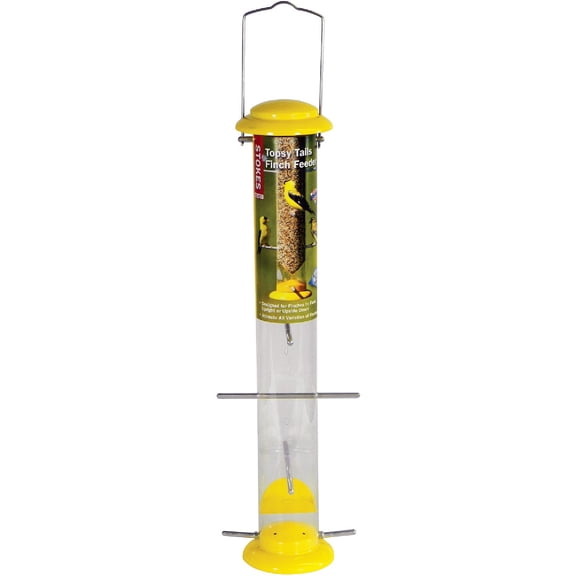 Stokes Select Finch Thistle Bird Feeder 38169 - 2 Lb Capacity, Yellow, 19 In, Hanging