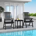 thumbnail image 2 of Costway Foldable Patio Chair with Armrest, Curved Back, Slatted Seat for Backyard Deck Black, 2 of 9