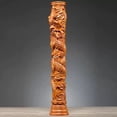 thumbnail image 2 of Rosewood carved dragon pillar ornament, Chinese zodiac dragon style, home wine cabinet desktop decoration, solid wood handicraft., 2 of 3