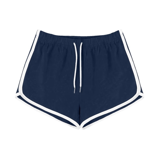 Lenpel Workout Shorts for Women Soft Elastic Waist Drawstring Side Split Booty Lounge Yoga Shorts Athletic Running Shorts