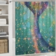 thumbnail image 6 of BCIIG Mermaid Tail Stars Sky Chic Modern Bathroom Decor Shower Curtain with Hooks 100% Polyester Fiber Washable 36"x72, 6 of 7