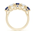 thumbnail image 2 of ANGARA Lab Grown 1.8 Ct Half Eternity 5 Stone Sapphire & Lab Diamond Wedding Ring for Women in 14K Yellow Gold (Size-5mm) | Anniversary, Jewelry Gift for Women | Lab-Grown Blue Sapphire Ring, 2 of 8