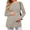 thumbnail image 2 of WellSize Women Maternity Tops Casual Tunic Fall Shirts Crew Neck Long Sleeve Pregnancy Clothes, 2 of 7