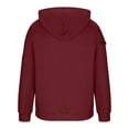 thumbnail image 5 of Lorytime Men's Hoodies Half Zip Plus Size Solid Sweatshirt Long Sleeve Pullover with Pocket Loose Tops Red 3XL, 5 of 5