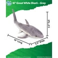 thumbnail image 2 of Real Planet 16" Gray Great White Shark Realistic Stuffed Animal, Marine Sea Life Plush Toy & STEM Learning Gift for Birthday Boys & Girls, 2 of 6