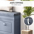 thumbnail image 2 of Gray Shoe Rack Bench with 2 Drawers & Adjustable Shelf / Comfortable Seating & Ample Shoe Storage in Entryway, 2 of 3
