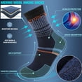 thumbnail image 2 of Calcetines térmicos de lana merino Sandsuced para hombre, 5 pares, 2 of 6