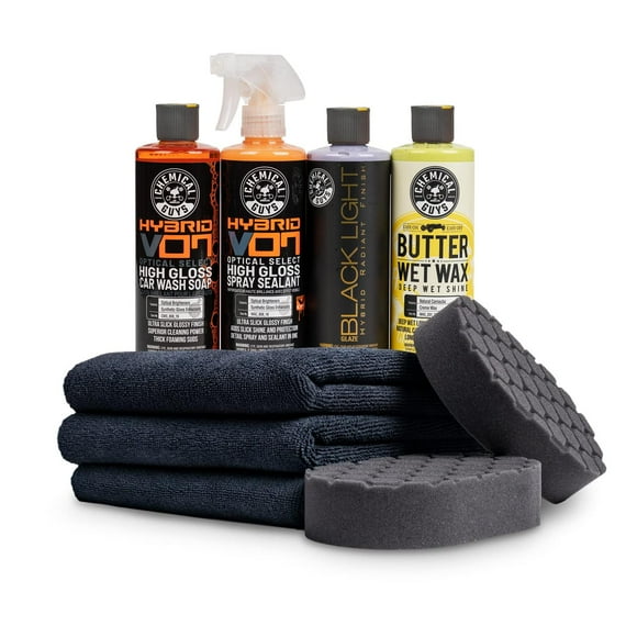 Kit Cuidado del Coche Negro Chemical Guys Set Definitivo para Limpiar, Abrillantar y Proteger