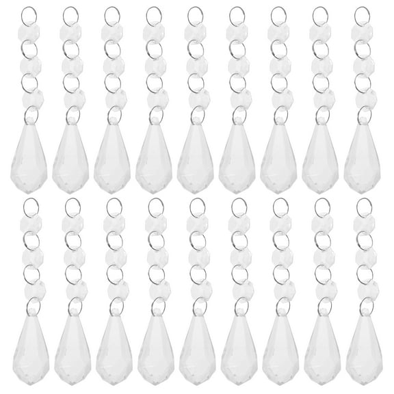Omeite 20pcs Crystal Decorations Hanging Drops Ornaments Hanging Chandelier Pendants Acrylic Decor