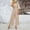 Beige, variant on Women'S 3/4 Sleeve Jumpsuits Rsquare Neck Dressy Rompers Lace-Up High Waist Straight Casual Leg Bodysuits Beige M