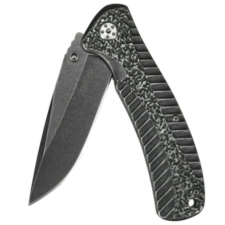 Kershaw Starter Folding Pocket Knife (1301BW); 4Cr14 Steel Blade With Black-Oxide BlackWash Finish, SpeedSafe Assisted, Single-Position Deep Carry Clip; 3.5 oz., 3.5 In. Blade, 7.9 In. Overall (Best 4 Inch Folding Knife)