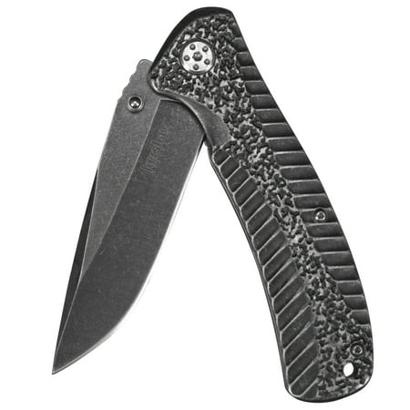 Pocket Knife Kershaw Kershaw Starter Folding Pocket Knife (1301BW); 4Cr14 Steel Blade With Black-Oxide BlackWash Finish, SpeedSafe Assisted, Single-Position Deep Carry Clip; 3.5 oz., 3.5 In. Blade, 7.9 In. Overall Length ()